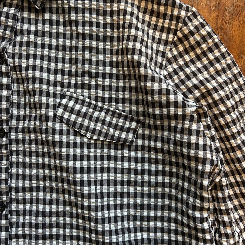 Lola May Black and White Shirt Dress Plaid Print Women’s Size 20 - Picture 4 of 10